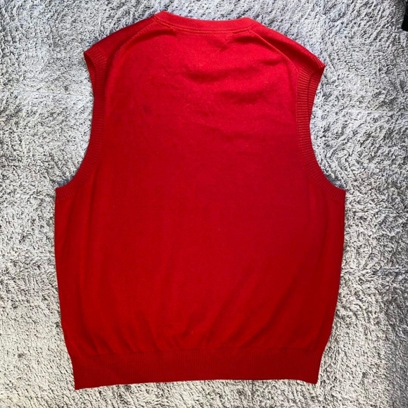 Vintage Tommy Hilfiger Golf Sweater Vest Size XL Red Knit - Picture 2 of 3